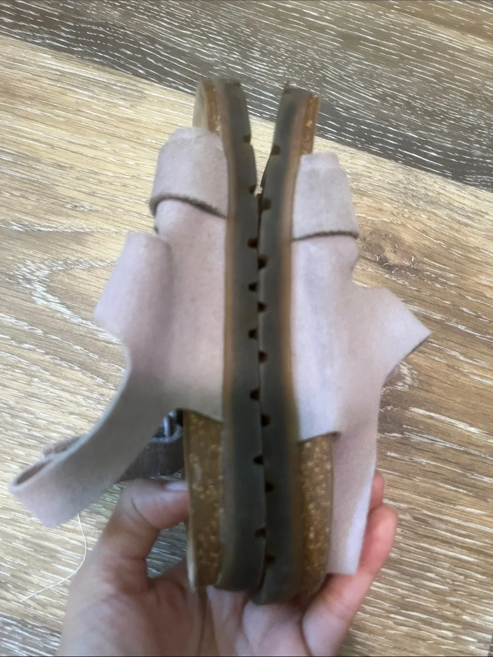 Zara Light Pink Suede Double-Buckle Kids Sandals